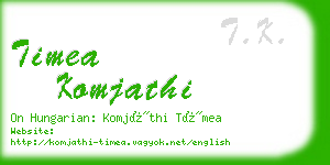 timea komjathi business card